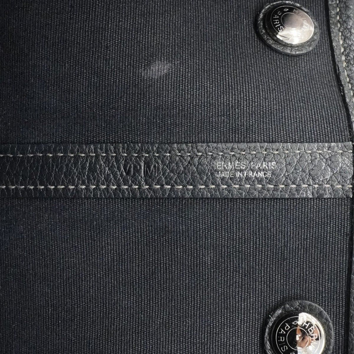 Hermes Tote Garden Party PM Toile Officier Black Silver — view 5