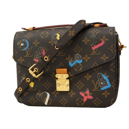 Louis Vuitton Handbag Monogram Love Lock Pochette Metis MM Brown 2-Way
