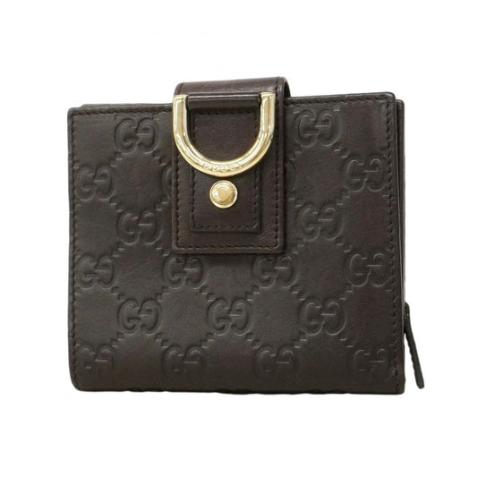Gucci Wallet Guccissima Leather Brown Champagne Gold