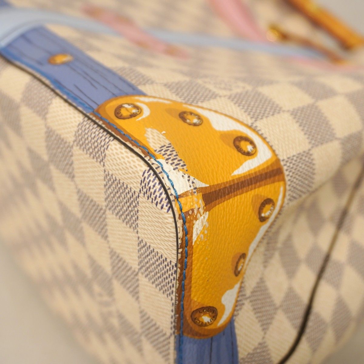 Louis Vuitton Shoulder Bag Damier Azur Summer Trunk Neo Noe White — view 6