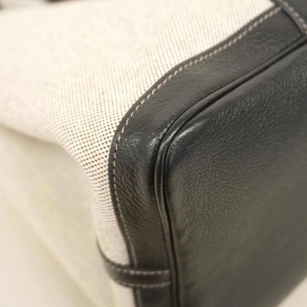 Hermes Tote Garden Party PM Bolduc Ribbon Toile Ash Black Silver — view 6