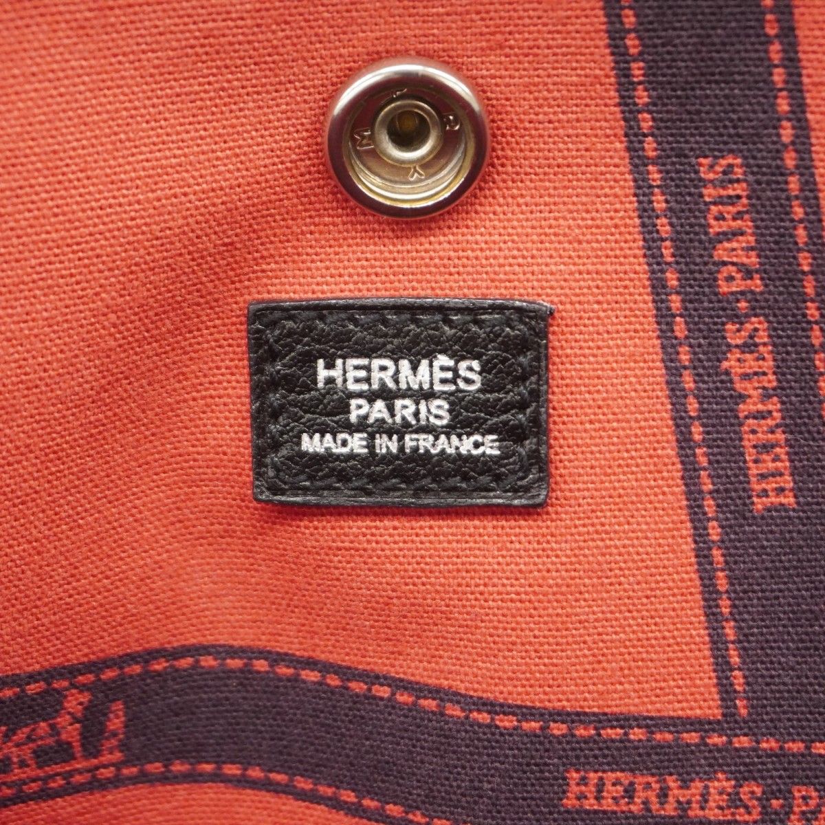 Hermes Tote Garden Party PM Bolduc Ribbon Toile Ash Black Silver — view 5