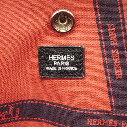 Hermes Tote Garden Party PM Bolduc Ribbon Toile Ash Black Silver — view 5
