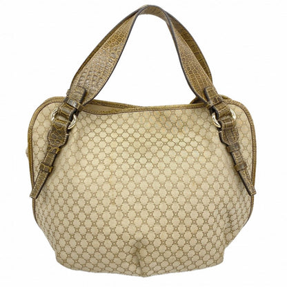 Celine Tote Macadam Nylon Canvas Beige Champagne Gold