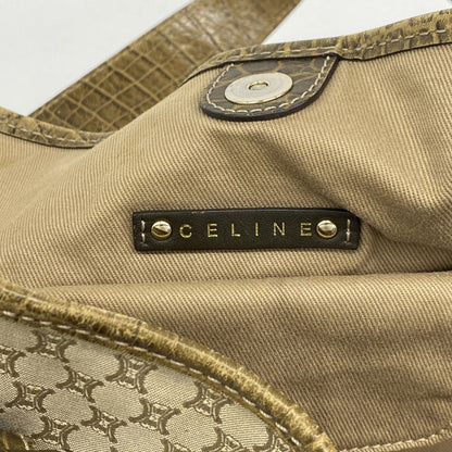 Celine Tote Macadam Nylon Canvas Beige Champagne Gold — view 5