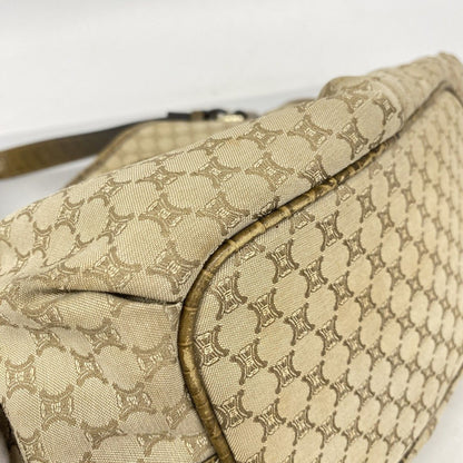 Celine Tote Macadam Nylon Canvas Beige Champagne Gold — view 6