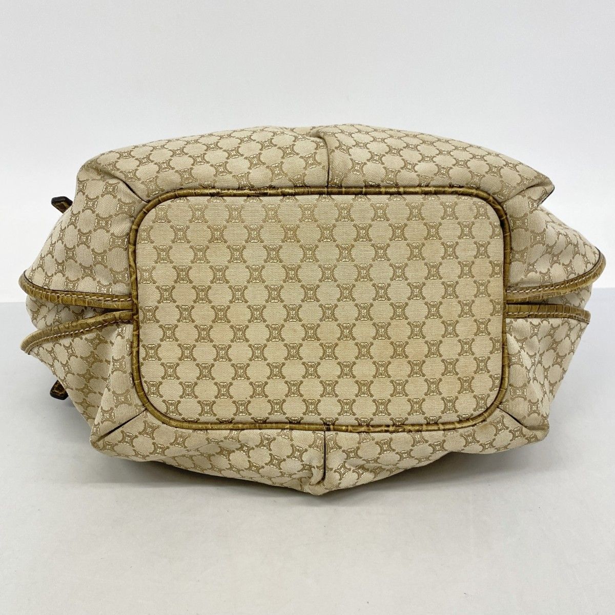 Celine Tote Macadam Nylon Canvas Beige Champagne Gold — view 3
