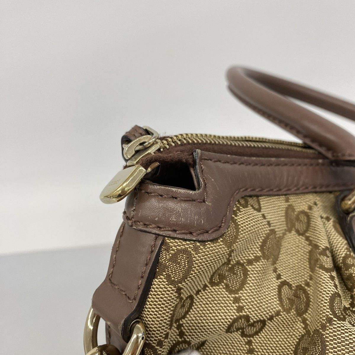Gucci Handbag GG Canvas Beige Champagne Gold 2-Way — view 8