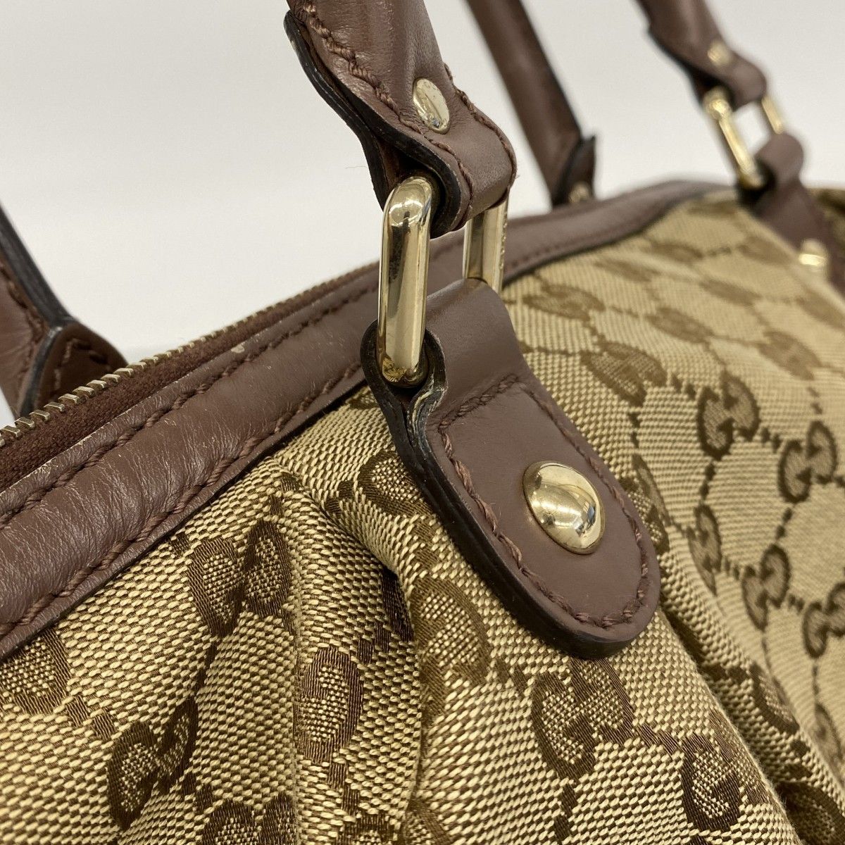 Gucci Handbag GG Canvas Beige Champagne Gold 2-Way — view 7