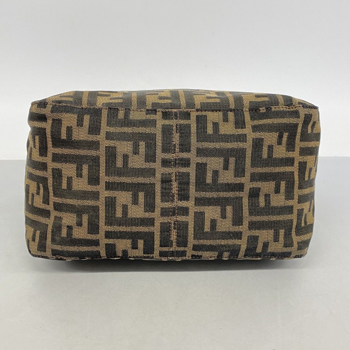 Fendi Handbag Zucca Nylon Canvas Brown Silver — view 3