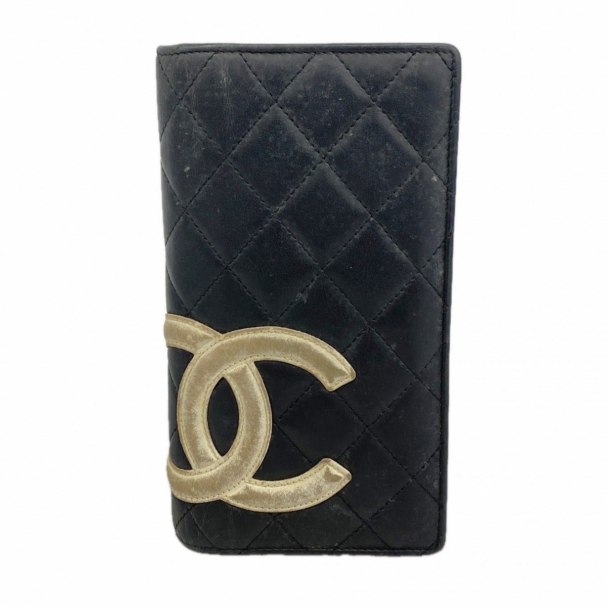 Chanel Wallet Cambon Lambskin Black Silver