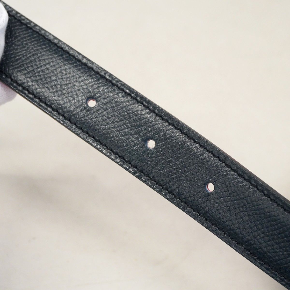 Hermes Belt Constance Courchevel Black Rouge Vif Gold — view 7