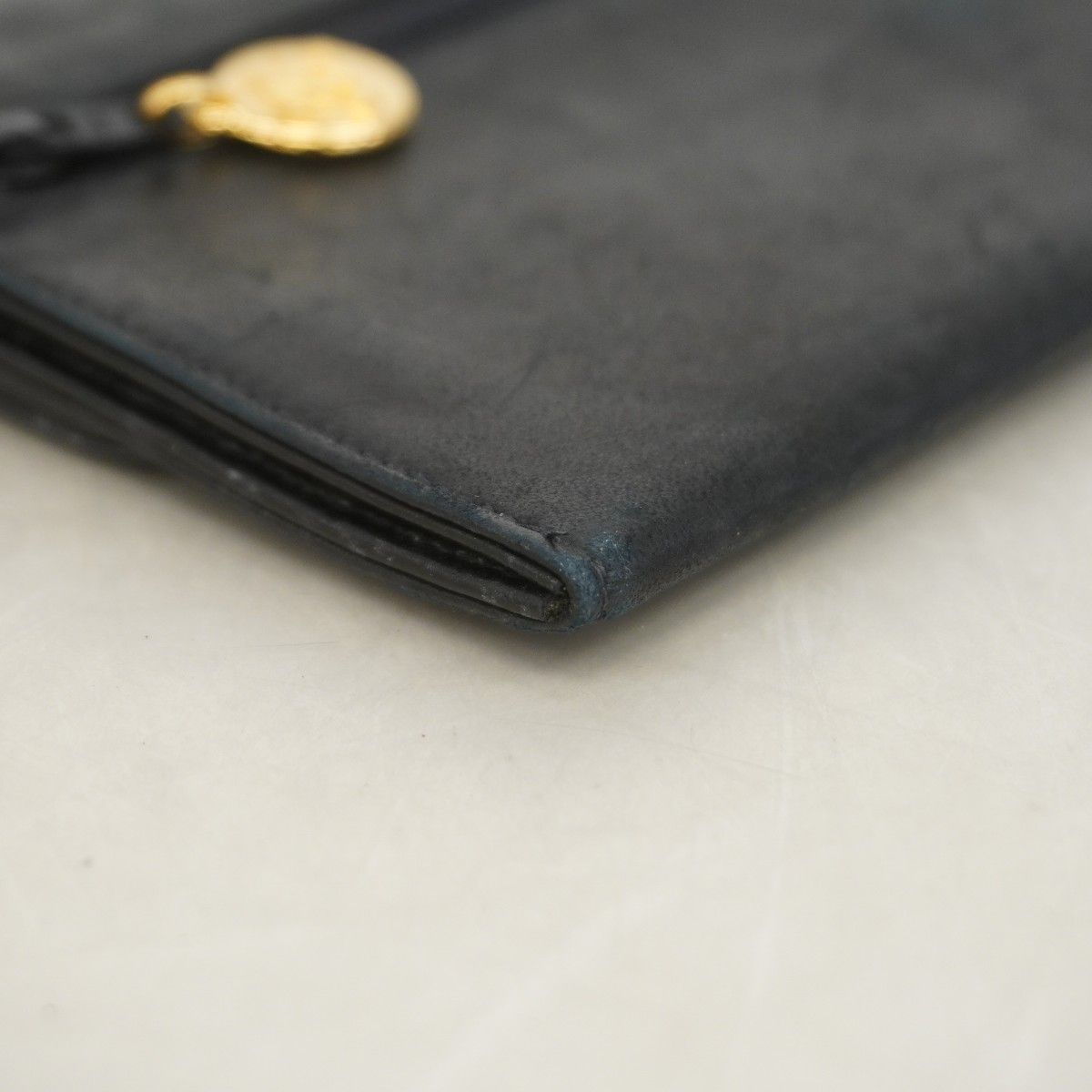 Chanel Long Bill Holder Lambskin Black Gold Wallet — view 6