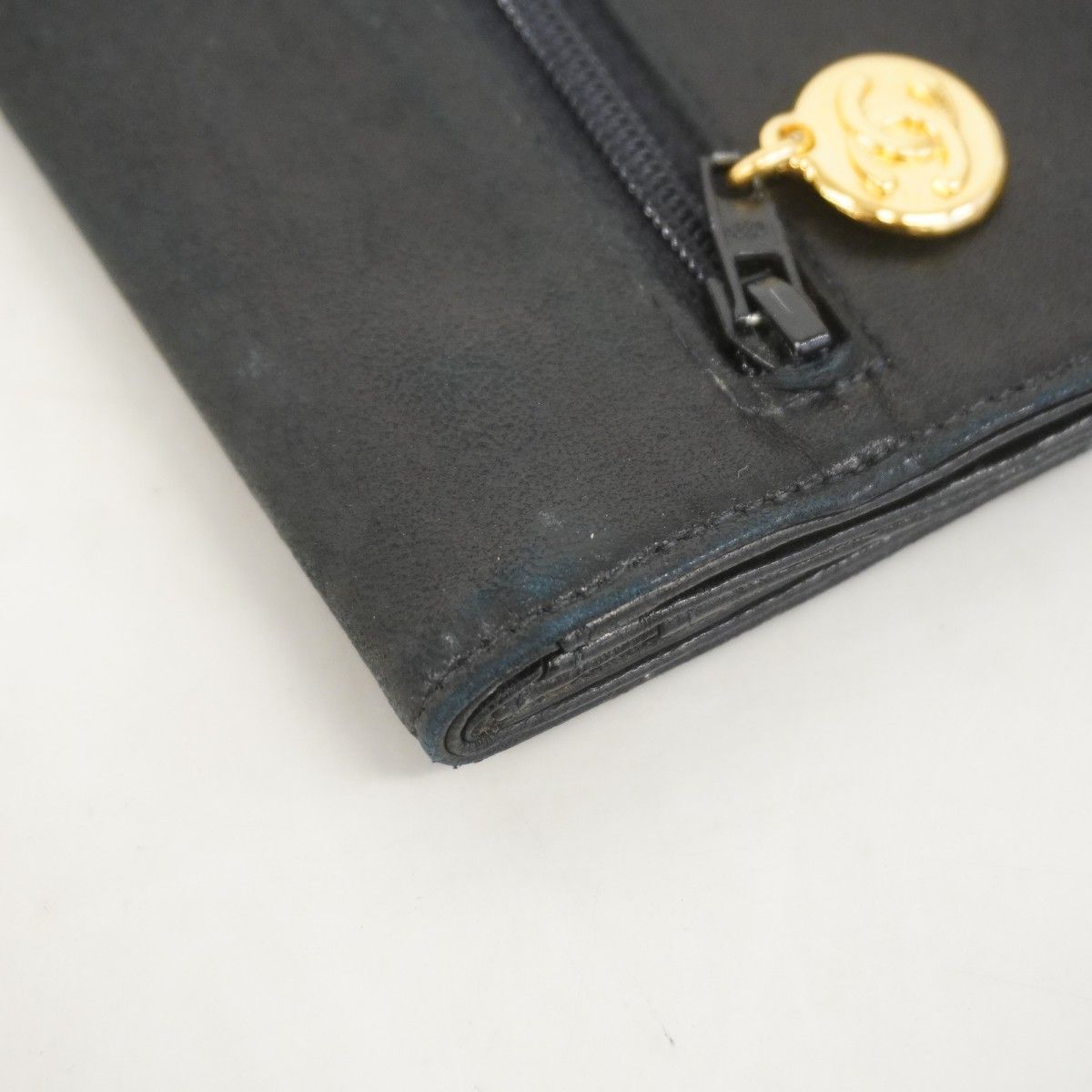 Chanel Long Bill Holder Lambskin Black Gold Wallet — view 5