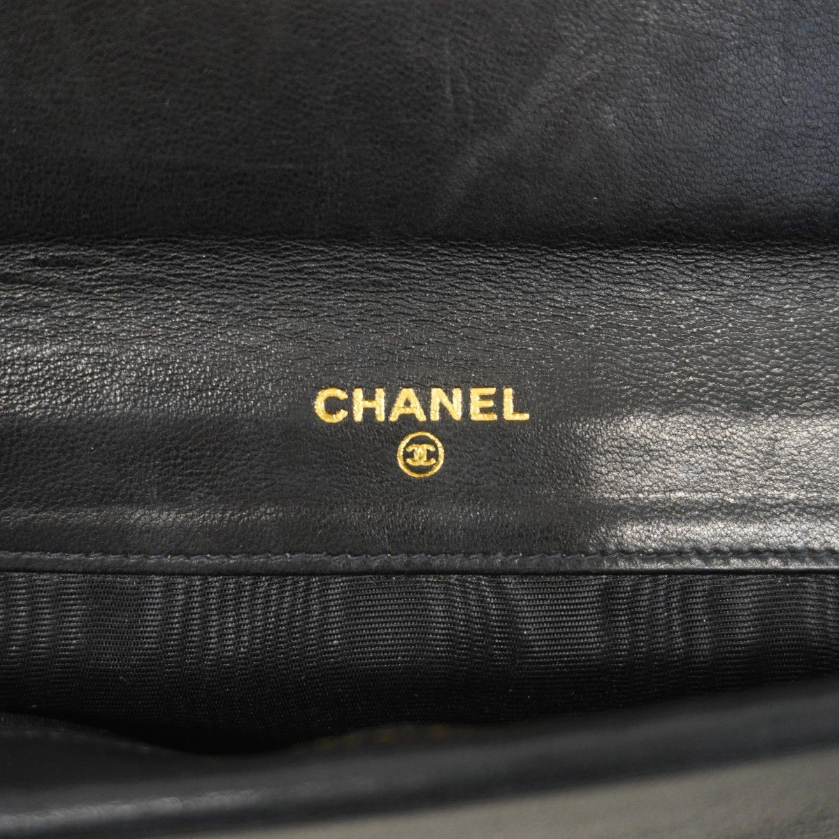 Chanel Long Bill Holder Lambskin Black Gold Wallet — view 4