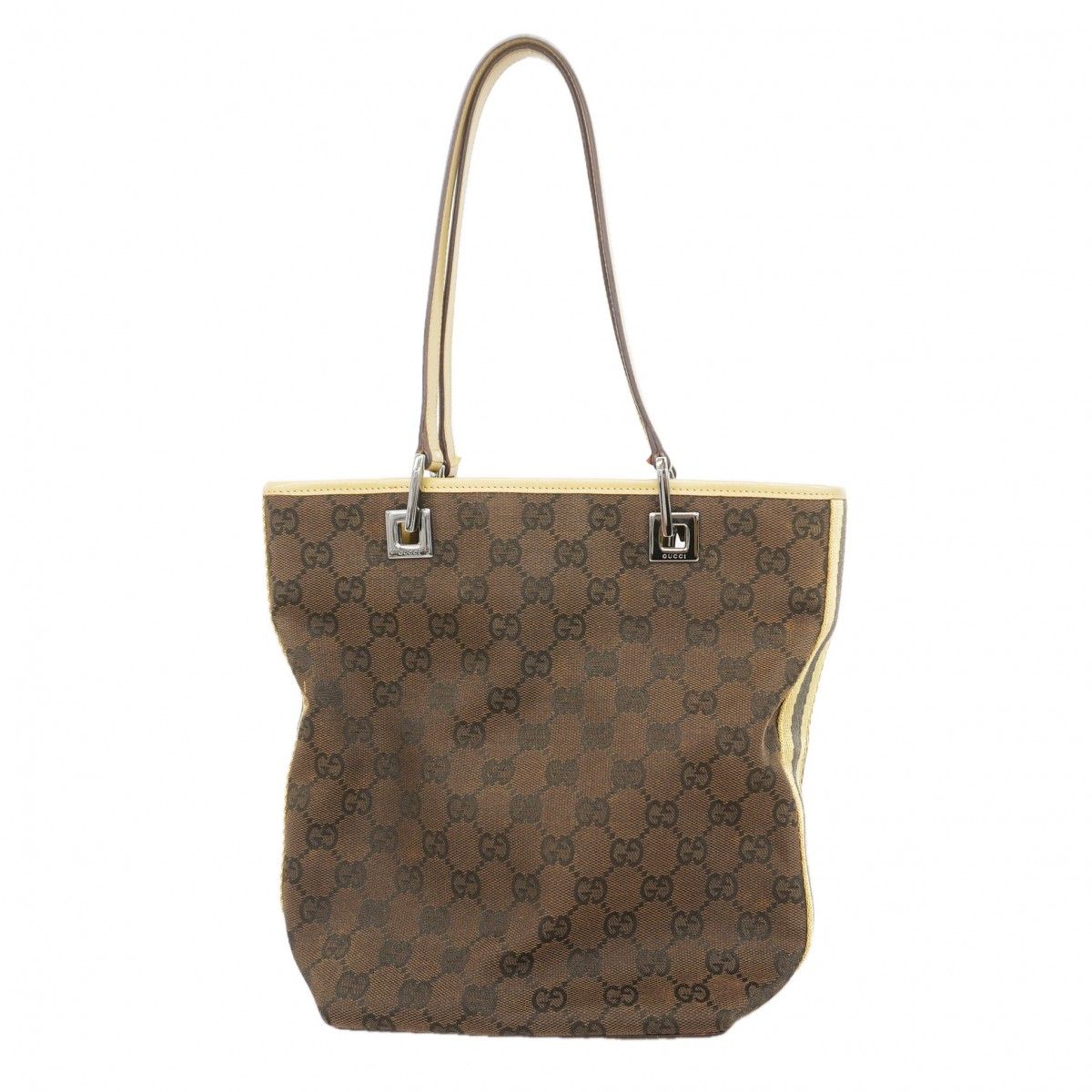 Gucci Tote GG Canvas Brown Silver