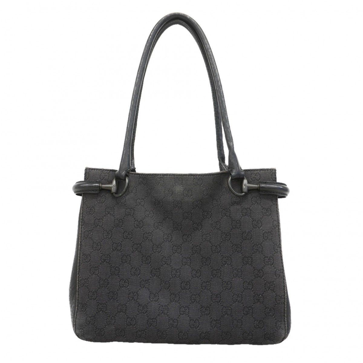 Gucci Tote Denim Black Silver