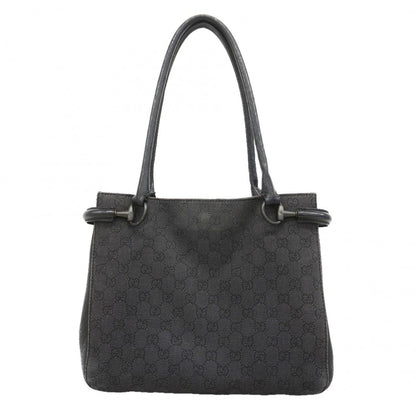 Gucci Tote Denim Black Silver