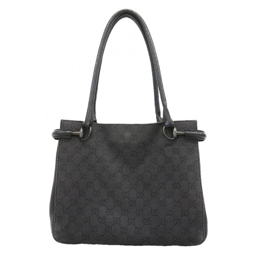 Gucci Tote Denim Black Silver