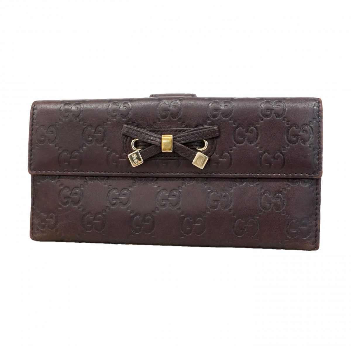 Gucci Wallet Guccissima Principi Leather Brown Champagne Gold