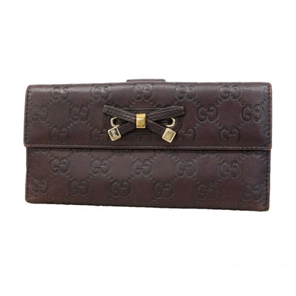 Gucci Wallet Guccissima Principi Leather Brown Champagne Gold