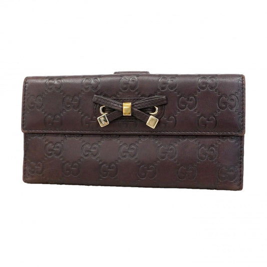 Gucci Wallet Guccissima Principi Leather Brown Champagne Gold