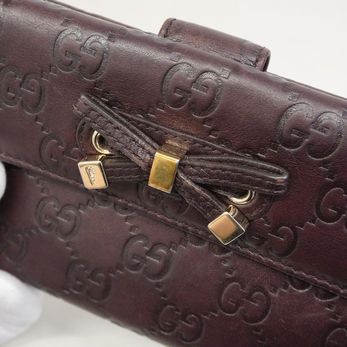 Gucci Wallet Guccissima Principi Leather Brown Champagne Gold — view 8