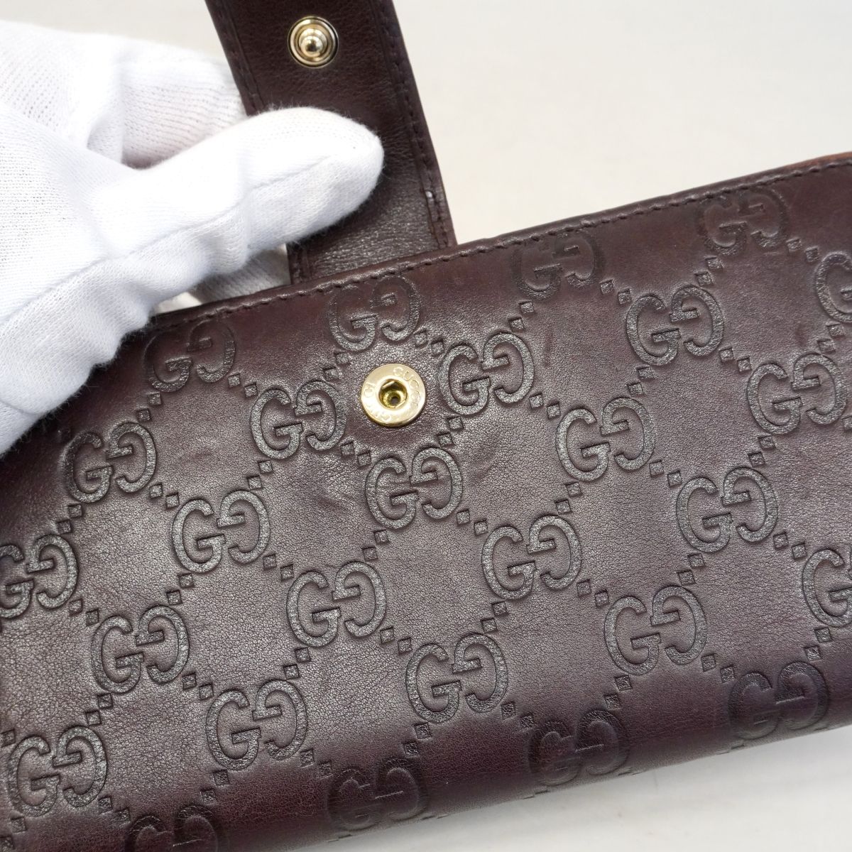 Gucci Wallet Guccissima Principi Leather Brown Champagne Gold — view 9