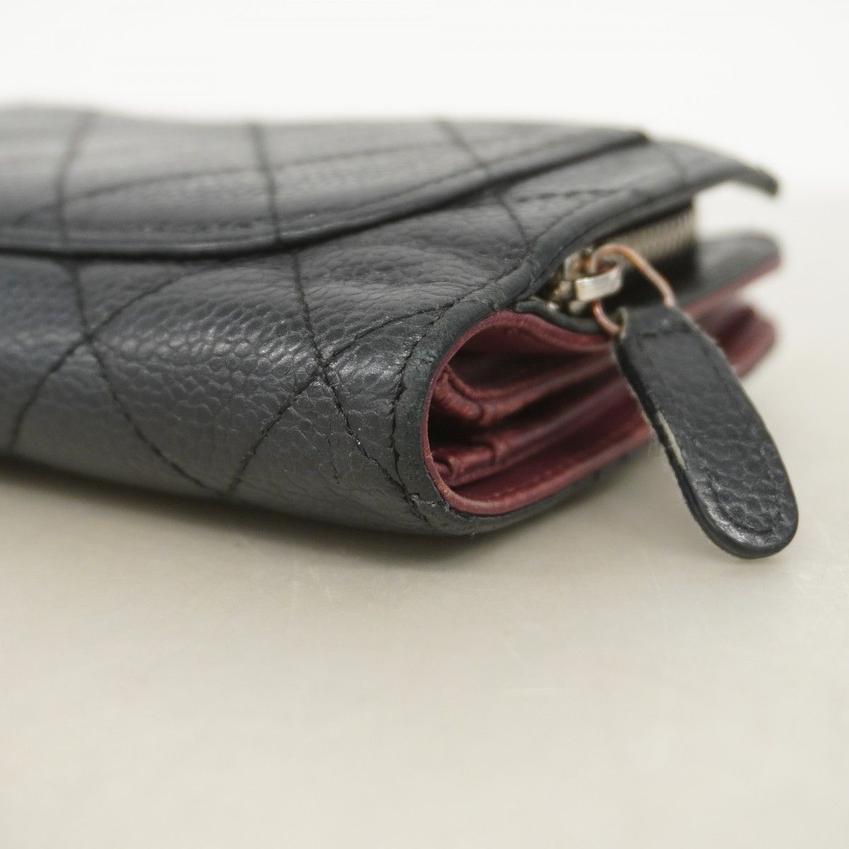 Chanel Wallet Quilted Caviar Leather Black Silver — view 7