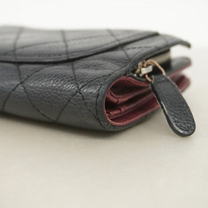 Chanel Wallet Quilted Caviar Leather Black Silver — view 7
