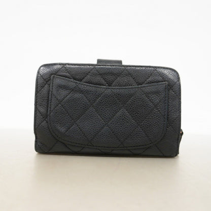 Chanel Wallet Quilted Caviar Leather Black Silver — view 8