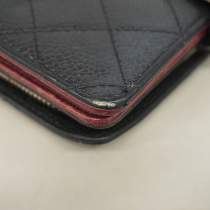Chanel Wallet Quilted Caviar Leather Black Silver — view 5
