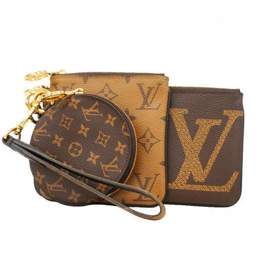 Louis Vuitton Pouch Monogram Giant Reverse Pochette Trio Brown