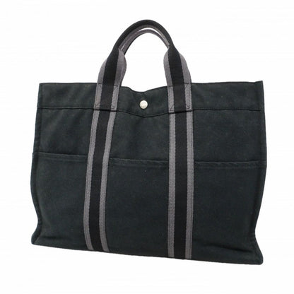 Hermes Tote Fourre Tout MM Canvas Black Silver