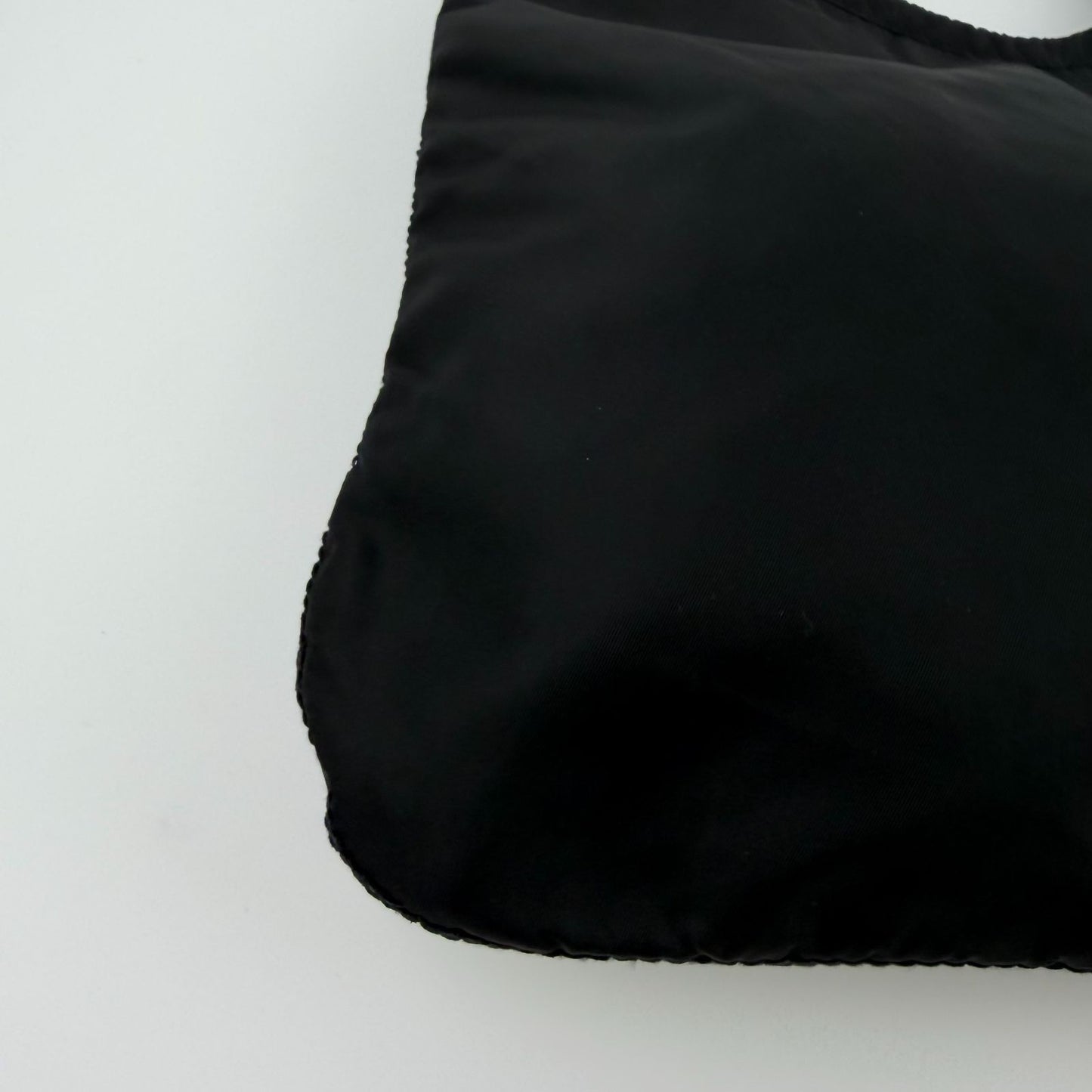 Prada Triangle Logo Shoulder Bag Tote Black Nylon Vintage — view 7