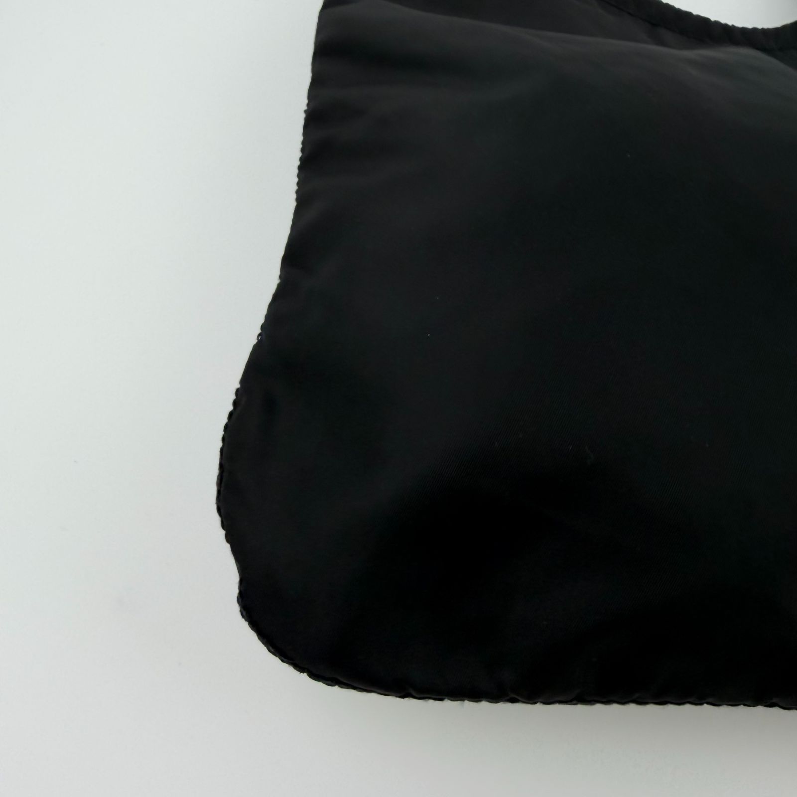 Prada Triangle Logo Shoulder Bag Tote Black Nylon Vintage — view 7