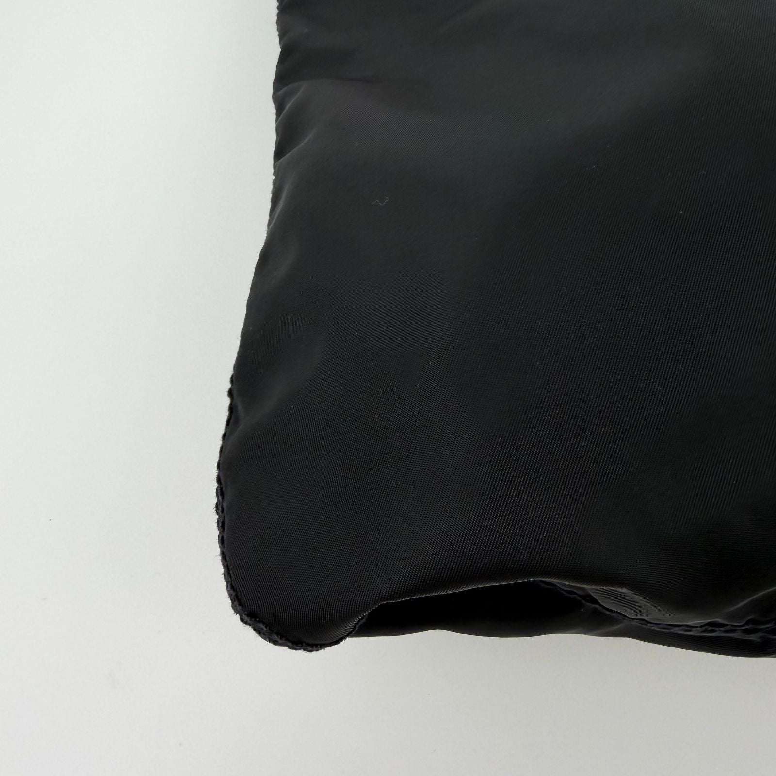 Prada Triangle Logo Shoulder Bag Tote Black Nylon Vintage — view 6