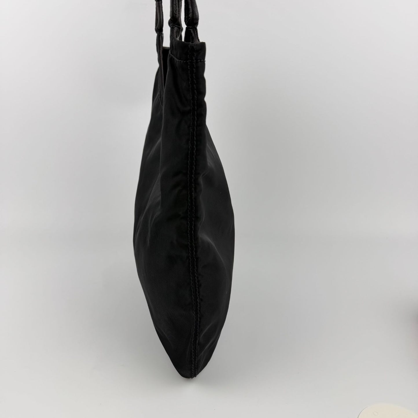 Prada Triangle Logo Shoulder Bag Tote Black Nylon Vintage — view 3