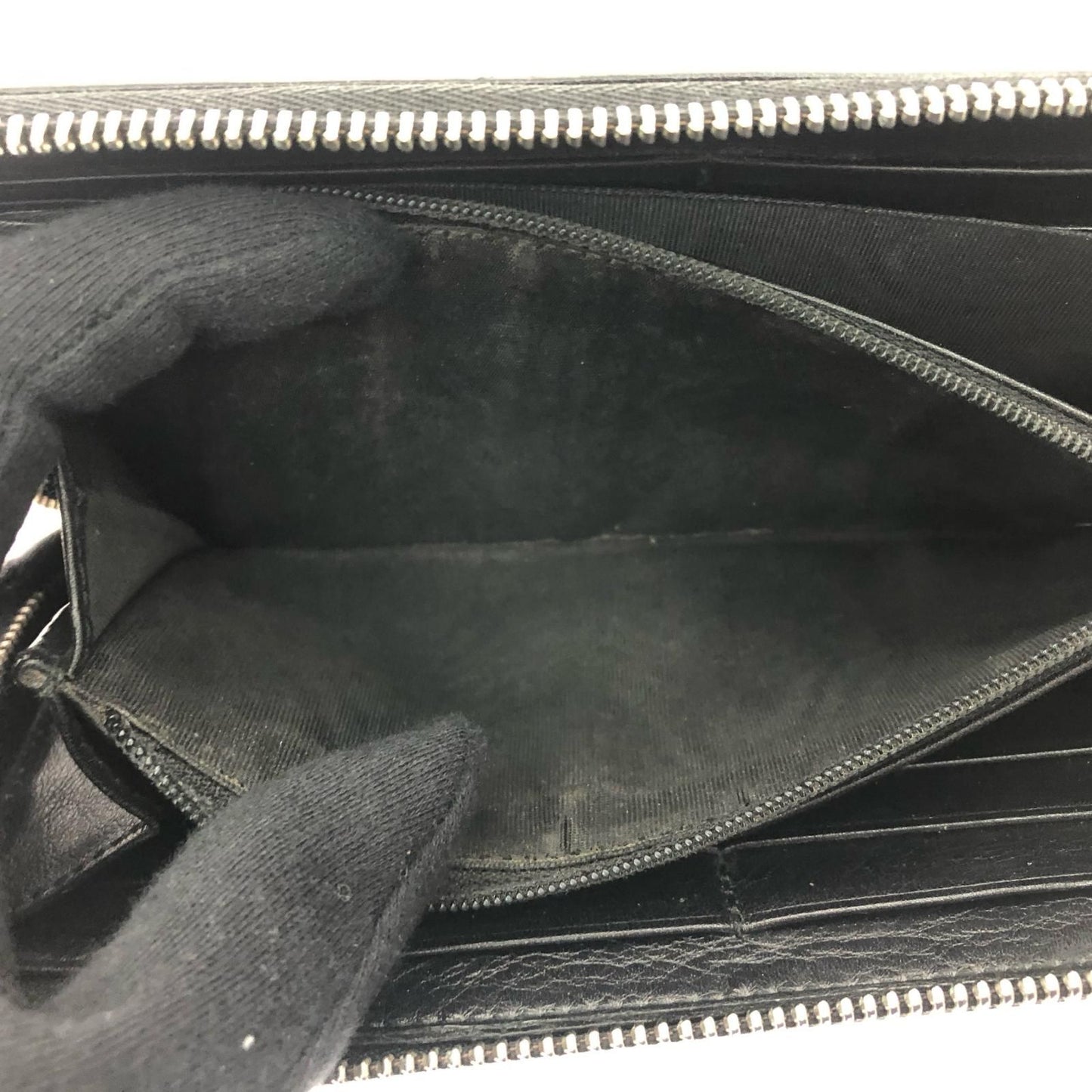 Gucci Wallet Zip Around Leather Mistral Micro Guccissima Black — view 6
