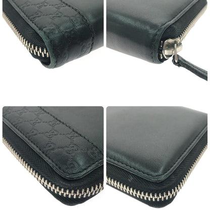 Gucci Wallet Zip Around Leather Mistral Micro Guccissima Black — view 9