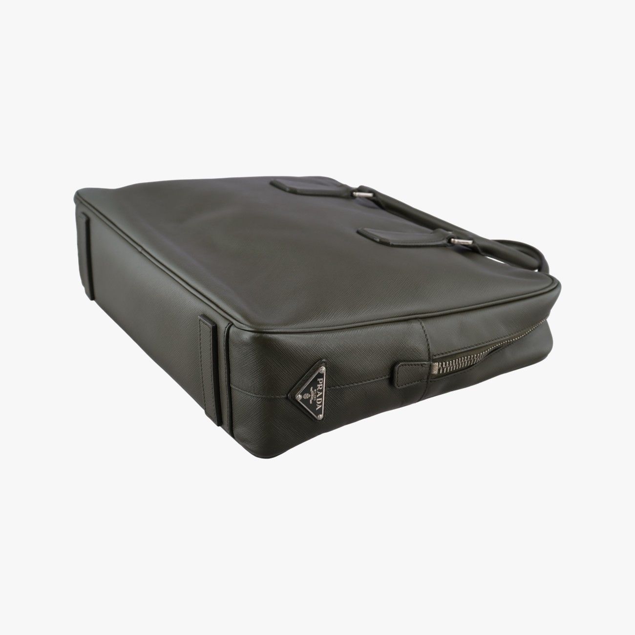 Prada Business Briefcase Green Saffiano Leather 31 — view 4