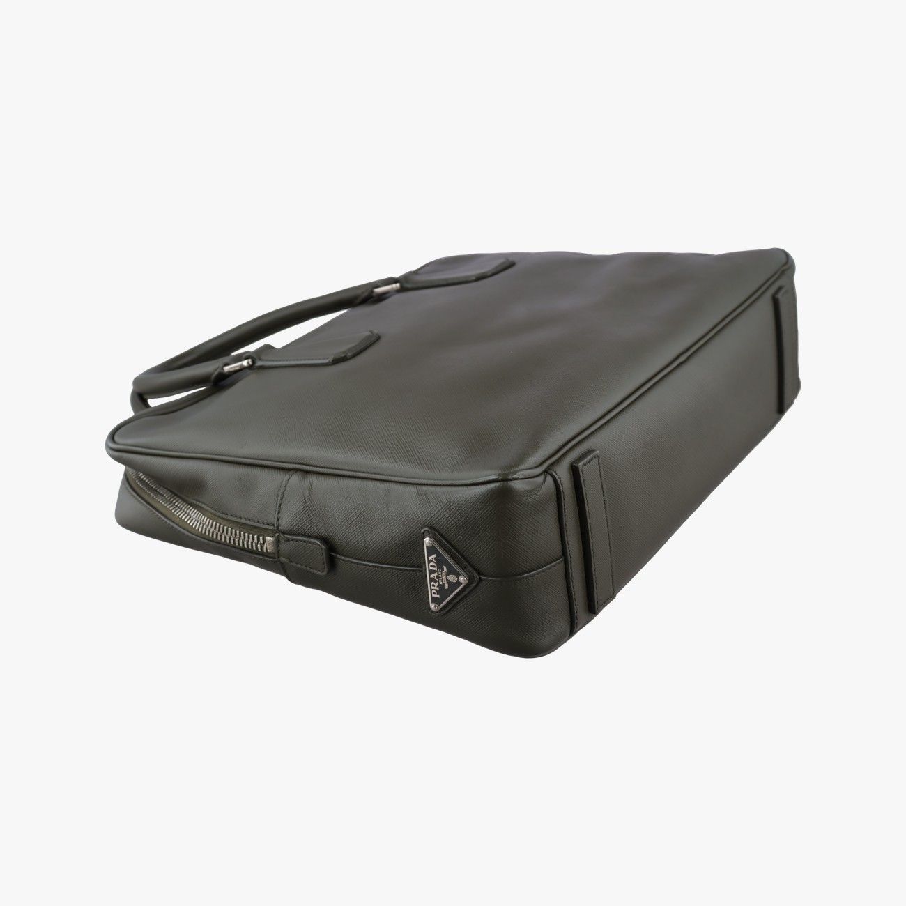 Prada Business Briefcase Green Saffiano Leather 31 — view 7