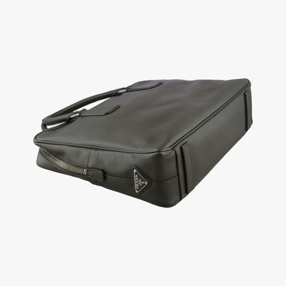 Prada Business Briefcase Green Saffiano Leather 31 — view 7