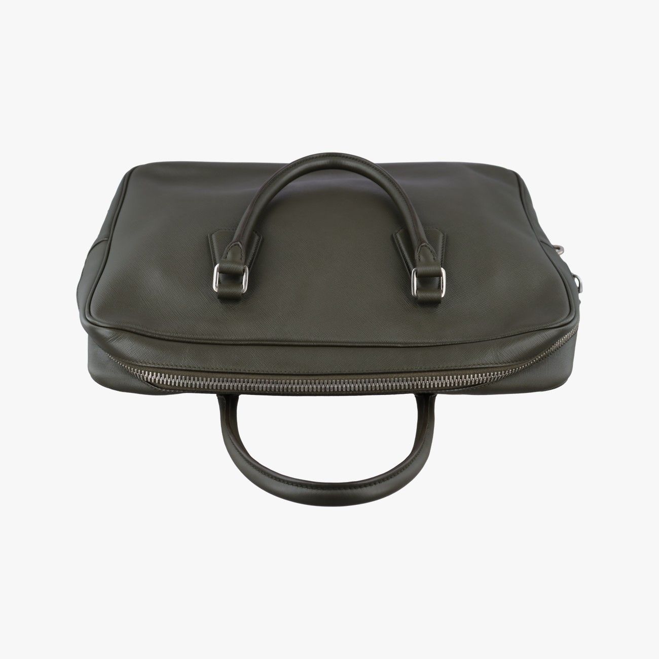 Prada Business Briefcase Green Saffiano Leather 31 — view 8