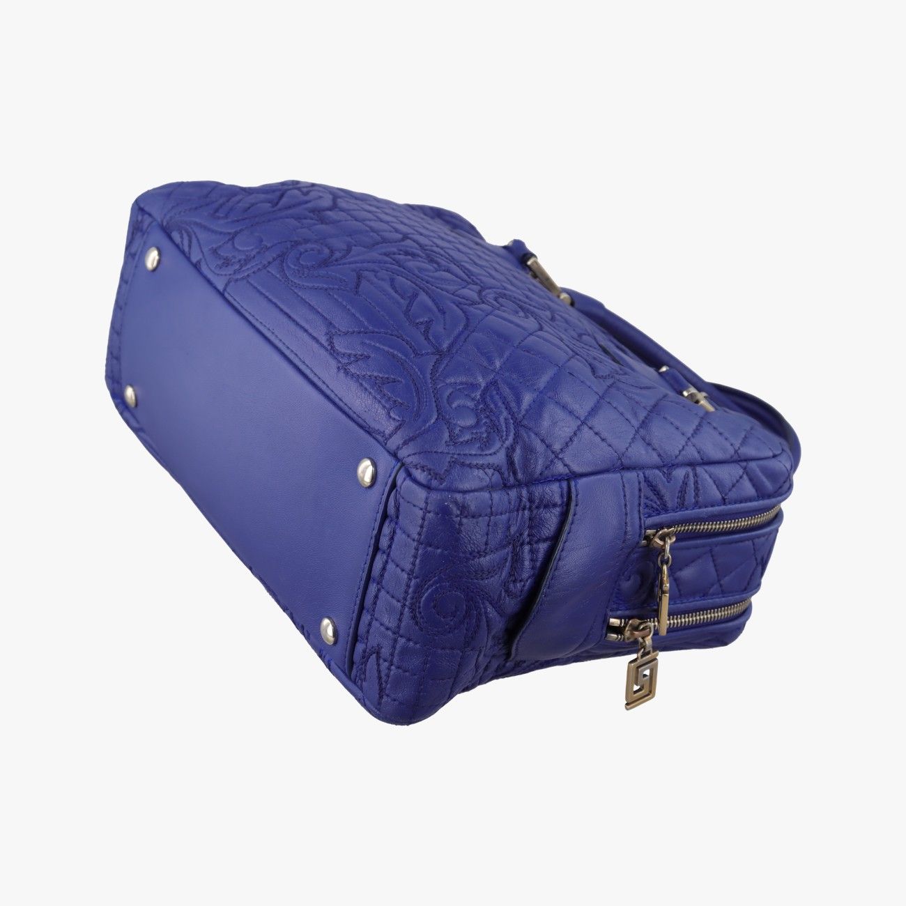 Versace Medusa Demeter Vanity Satchel Blue Leather — view 6