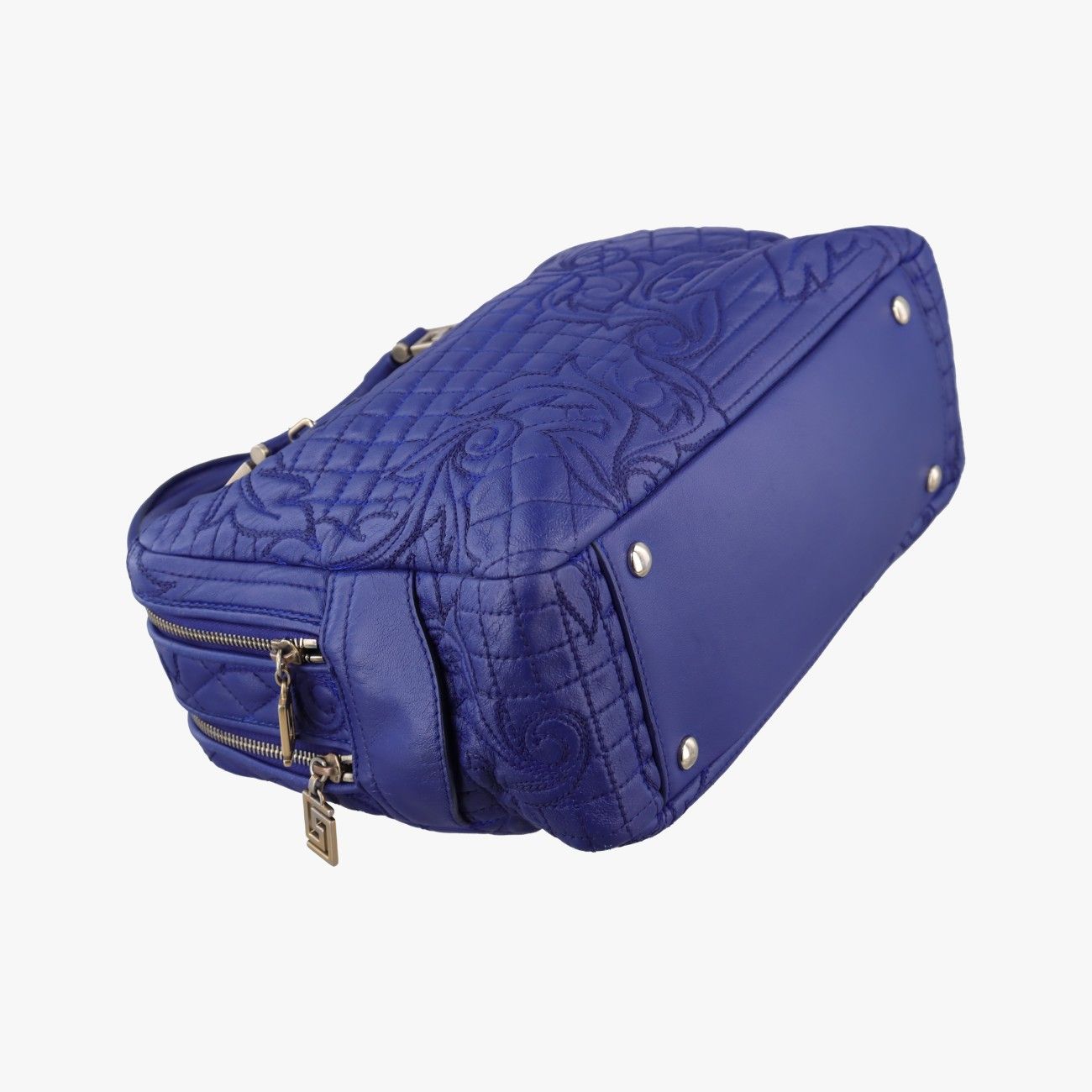 Versace Medusa Demeter Vanity Satchel Blue Leather — view 5