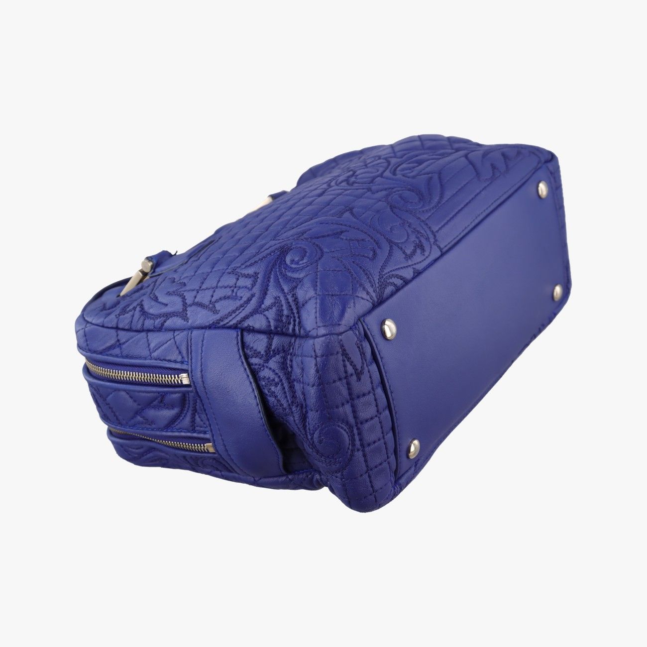Versace Medusa Demeter Vanity Satchel Blue Leather — view 7