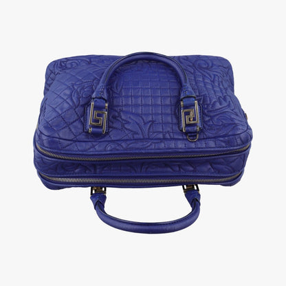 Versace Medusa Demeter Vanity Satchel Blue Leather — view 8