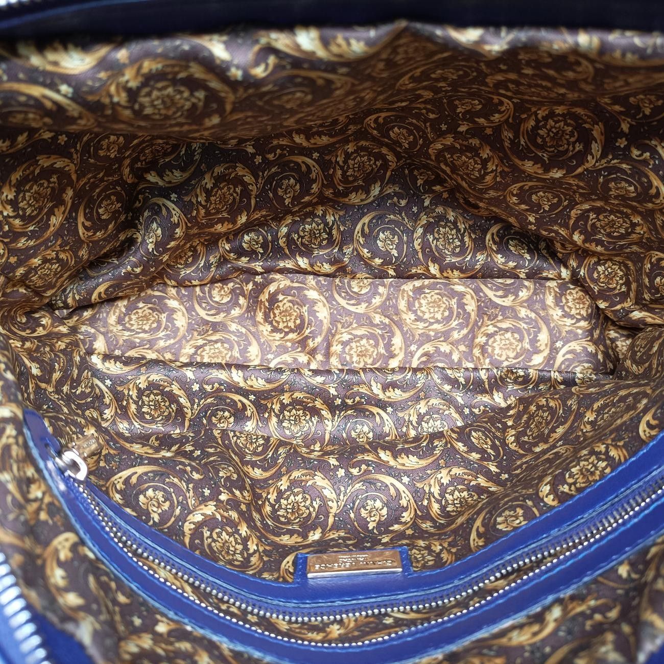 Versace Medusa Demeter Vanity Satchel Blue Leather — view 9