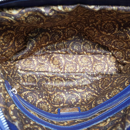 Versace Medusa Demeter Vanity Satchel Blue Leather — view 9